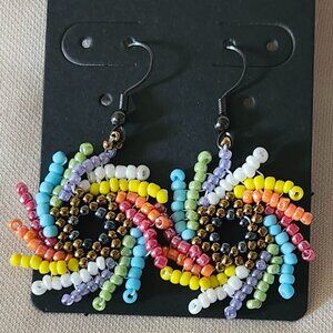 Playful Rainbow Pinwheel Earrings